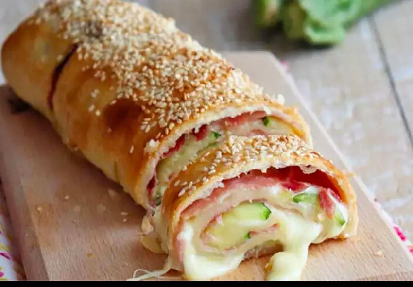 Feuilleté de Courgettes à la Mozzarella et au Jambon