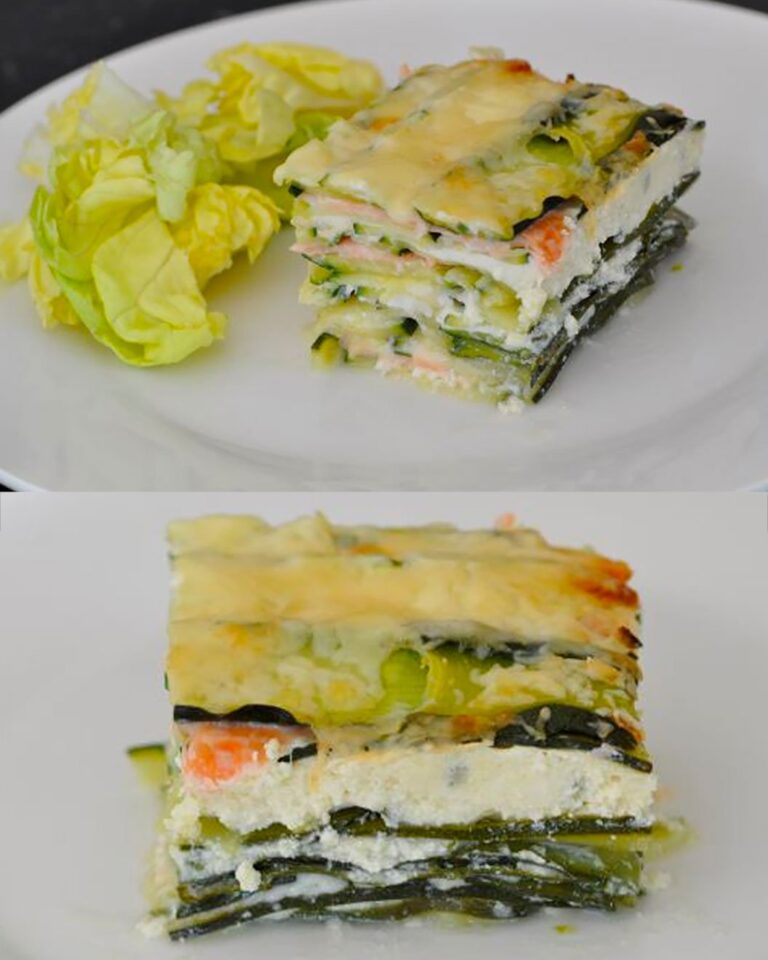 Mille-Feuilles de Courgettes, Saumon Fumé et Ricotta