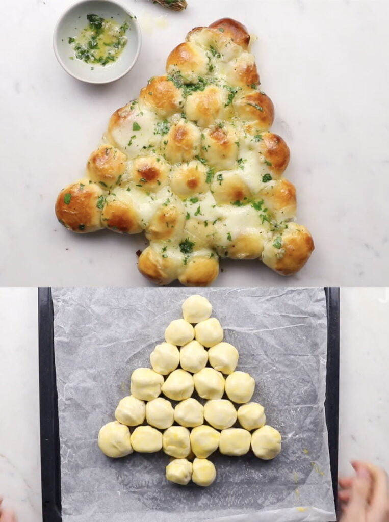 Sapin de Noël en Pâte à Pizza et Mozzarella