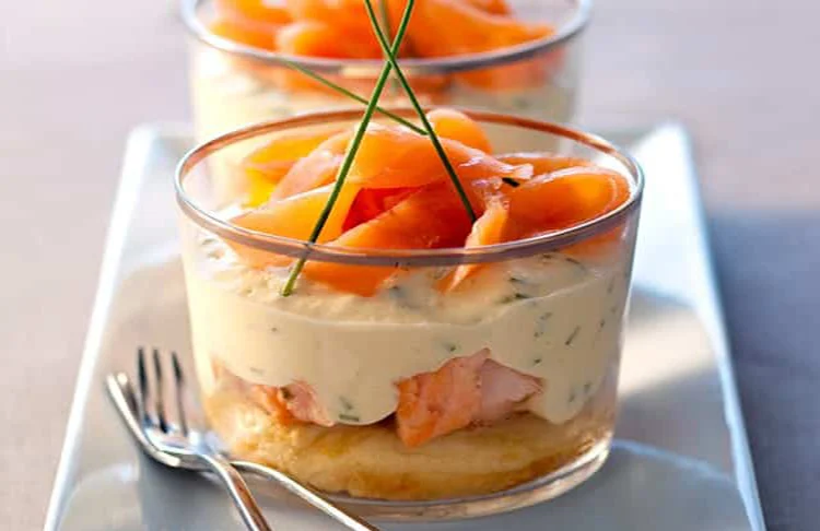 Tiramisu aux 2 saumons et ciboulette