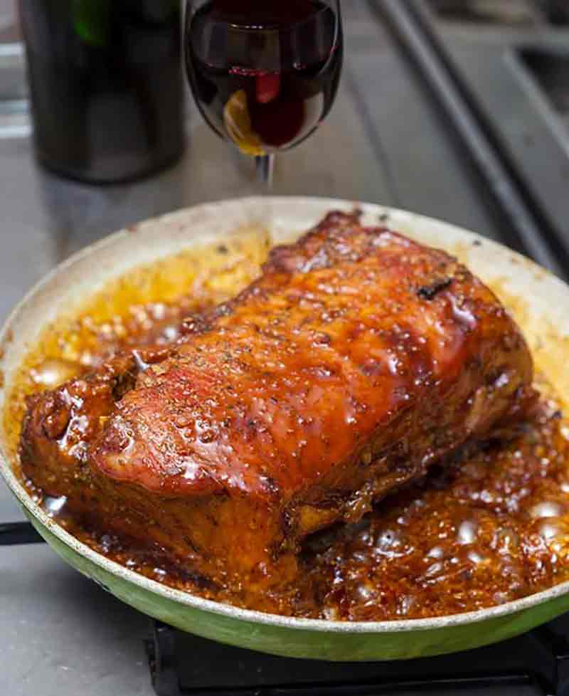 Echine De Porc Confit Puree Doignon Et Pommes De Terre