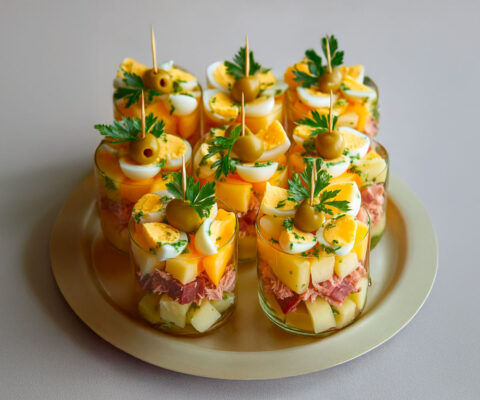 Verrines de Salade Thon–Œufs–Pommes de Terre